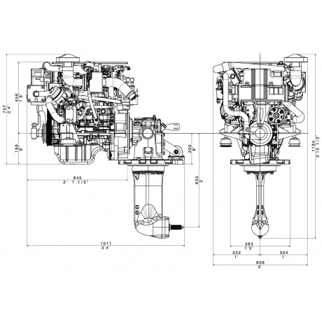 Судовой дизельный двигатель FNM 13HPE 80 л.с. SD SeaProp 60